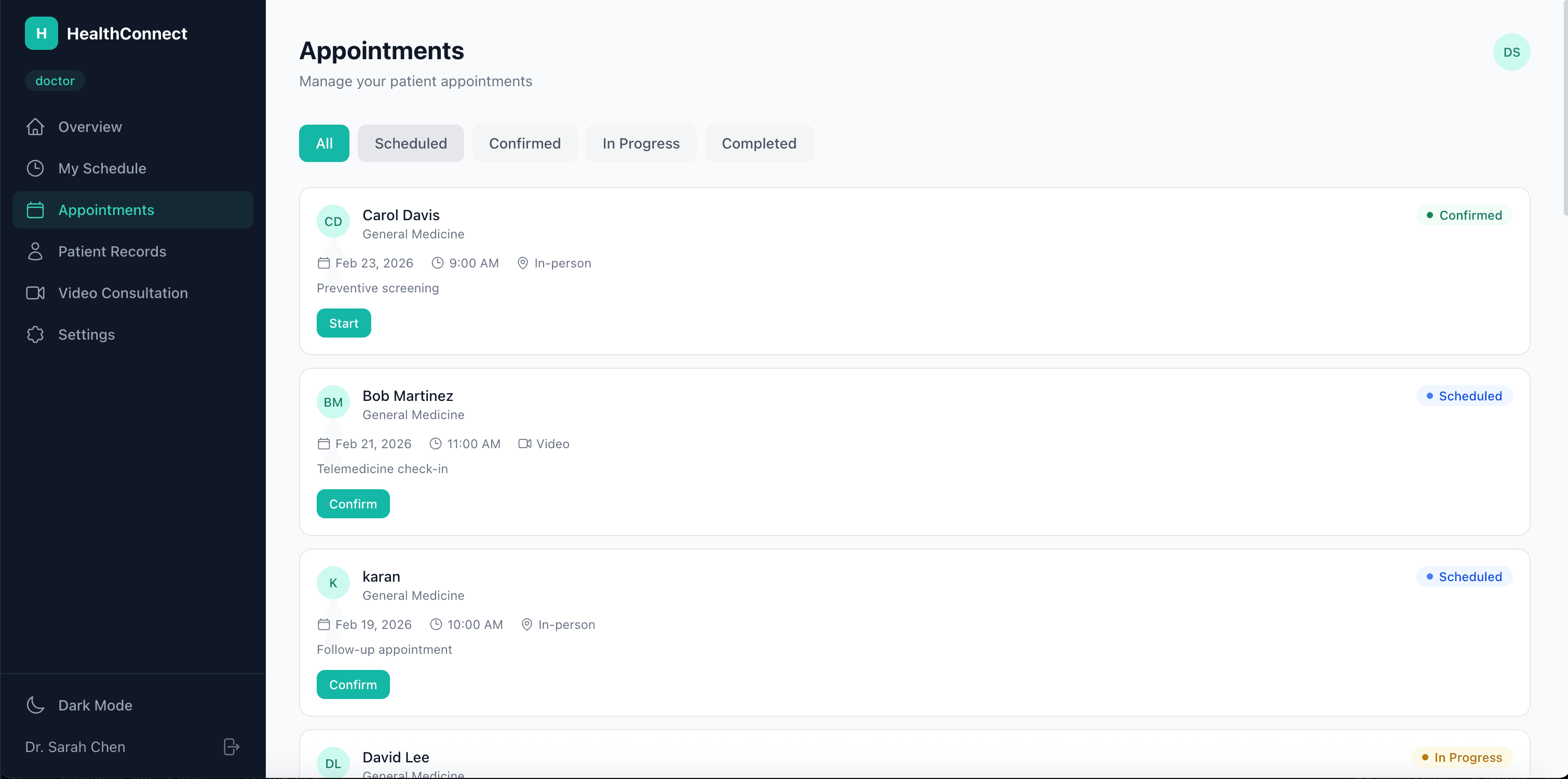 doctor appointments management