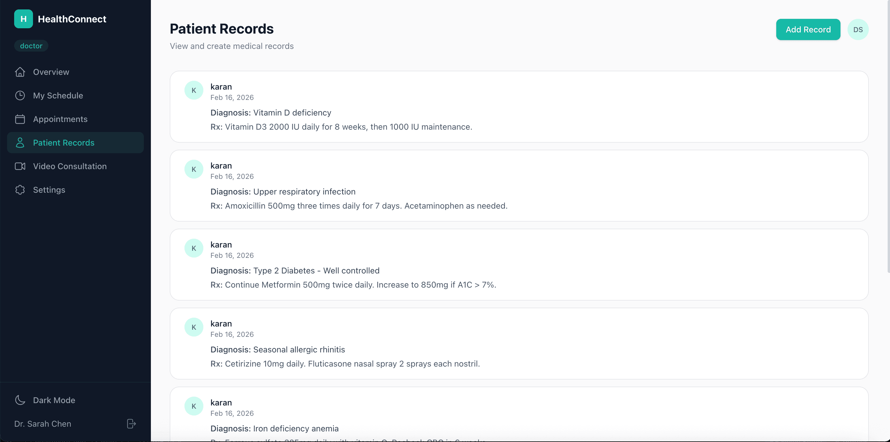 patient medical records