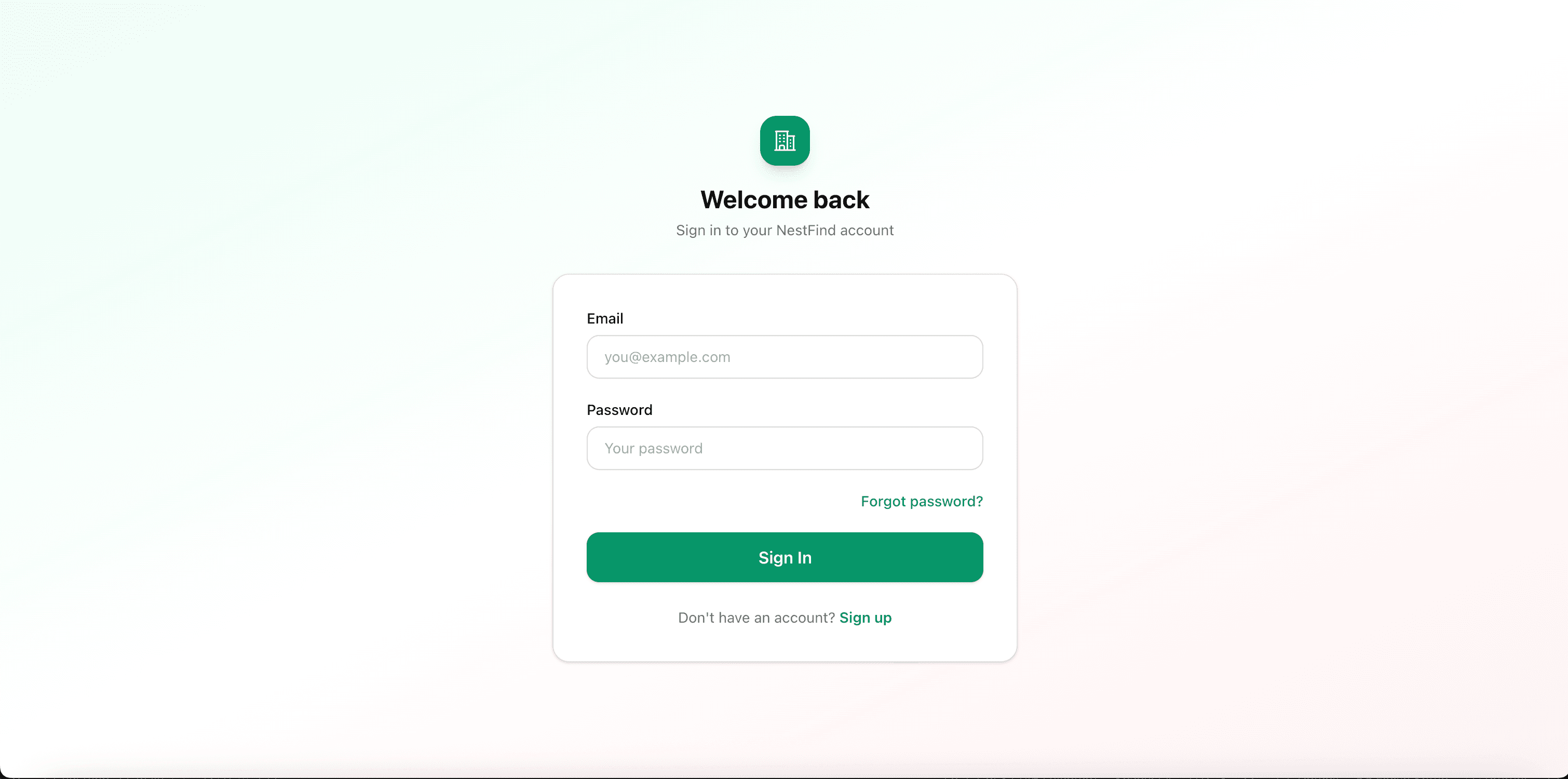 login page